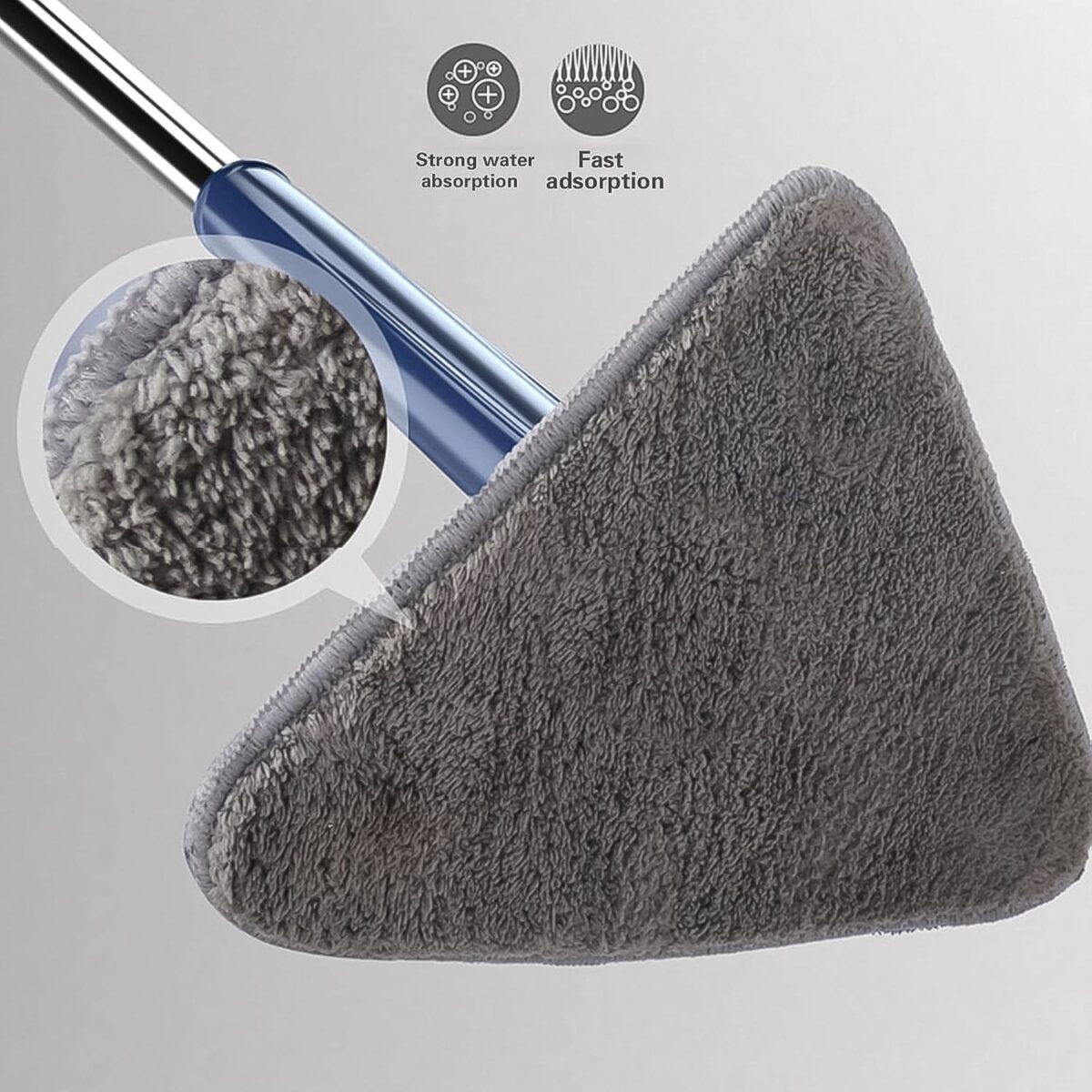 360Ã‚Â° Rotatable Mop Triangle Mop with Long Handle (1 Pc / 113 Cm) - Image 6