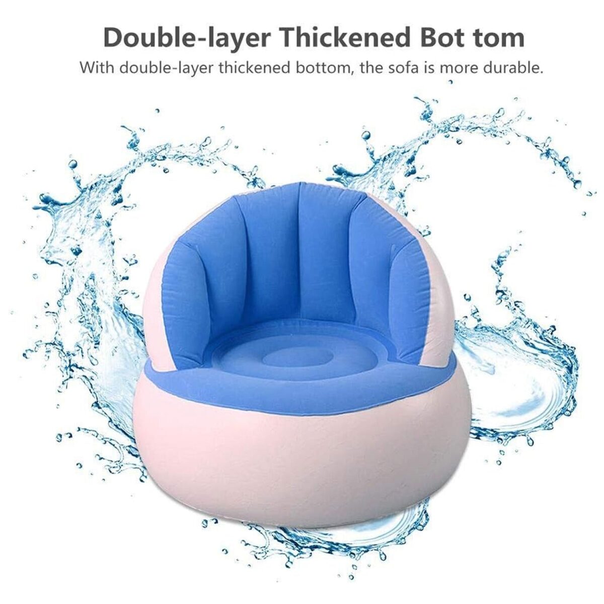 Kids inflatable sofa chair with backrest & Foot Air Pump with Hose (1 Set / 85x74 Cm Approx) - Image 4