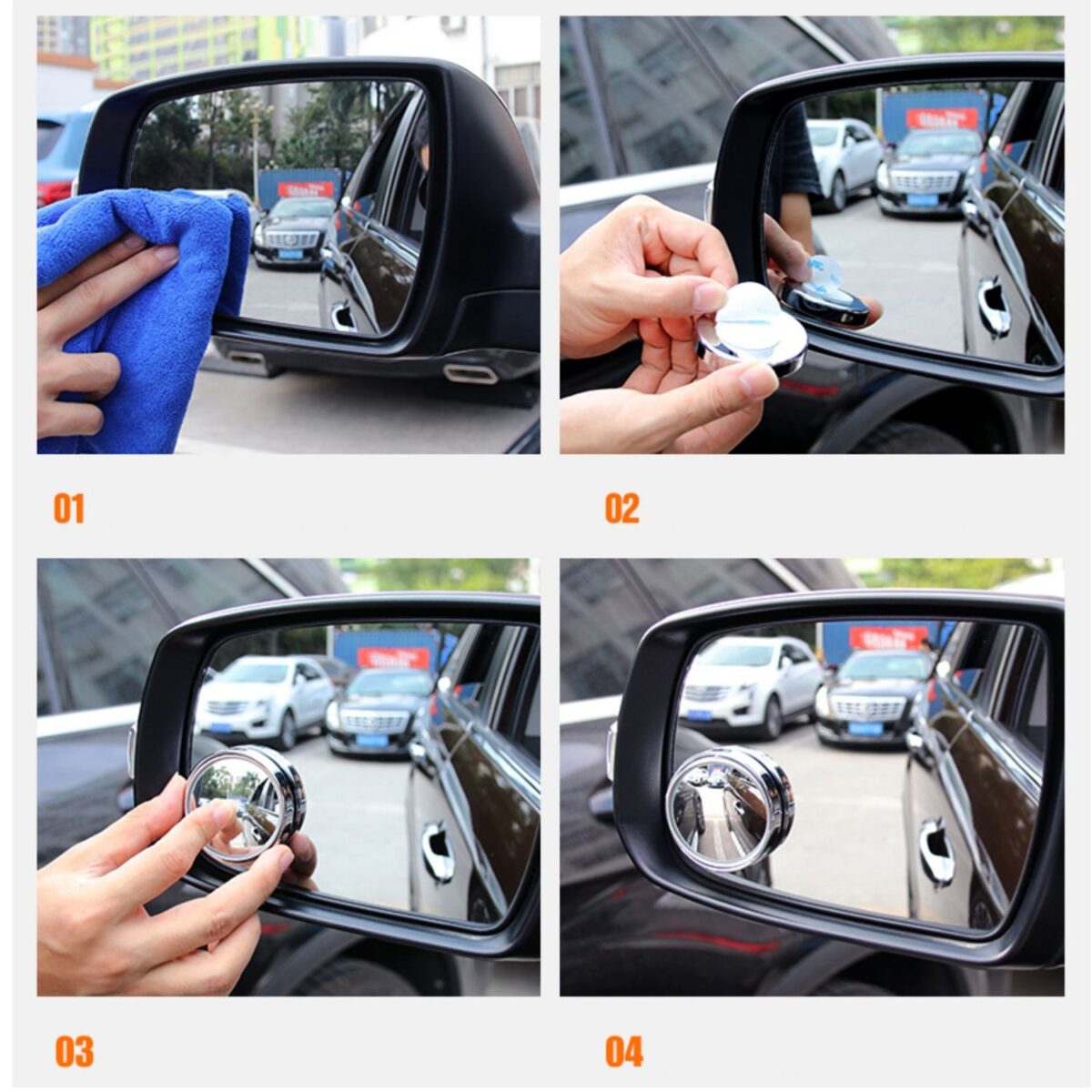 Car Blind Spot Side Mirror Round HD Glass Blind spot Mirror (2 Pc) - Image 5