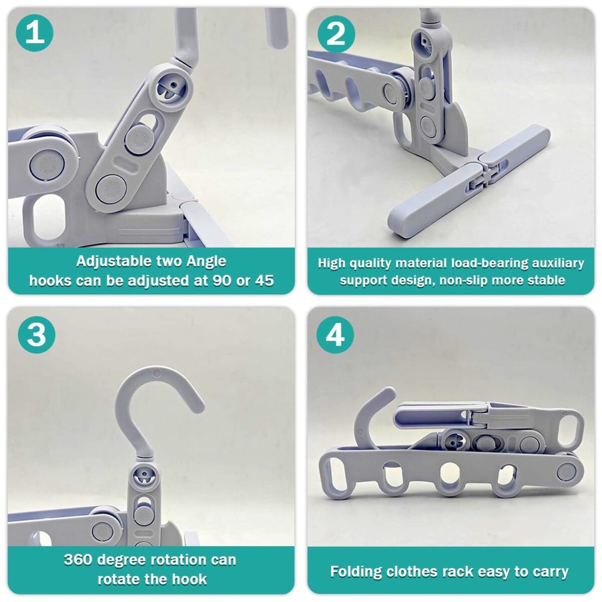 5-Hole Foldable Clothes Hanger â€“ Robust, Space-Saving Travel Rack - Image 6