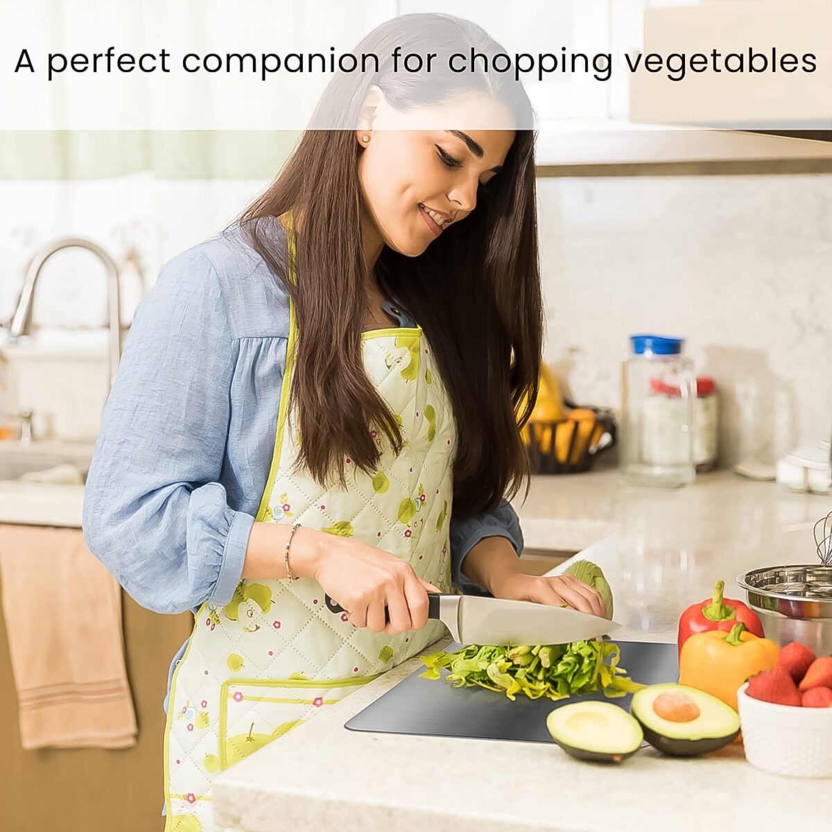 Stainless Steel Vegetable & Fruit Cutting Chopping Board (31Ãƒâ€”20 Cm / 1 Pc) - Image 6