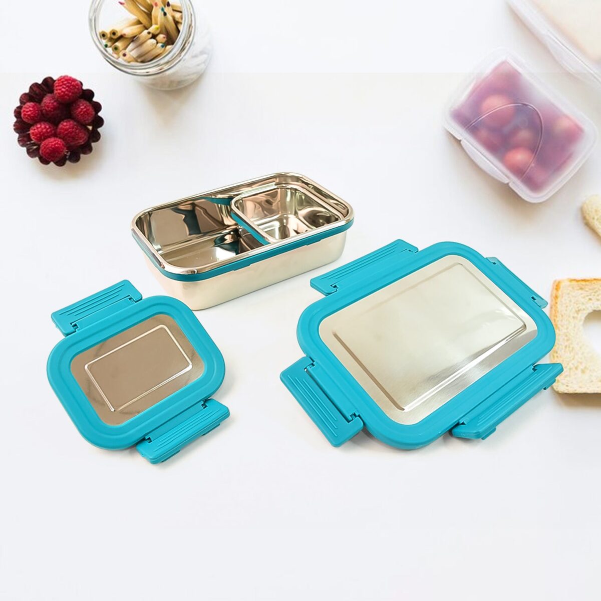 Apex Jerry Lunch Box Premium Stainless Steel Food Container (2 Pc / 700+200 ML Approx) - Image 3