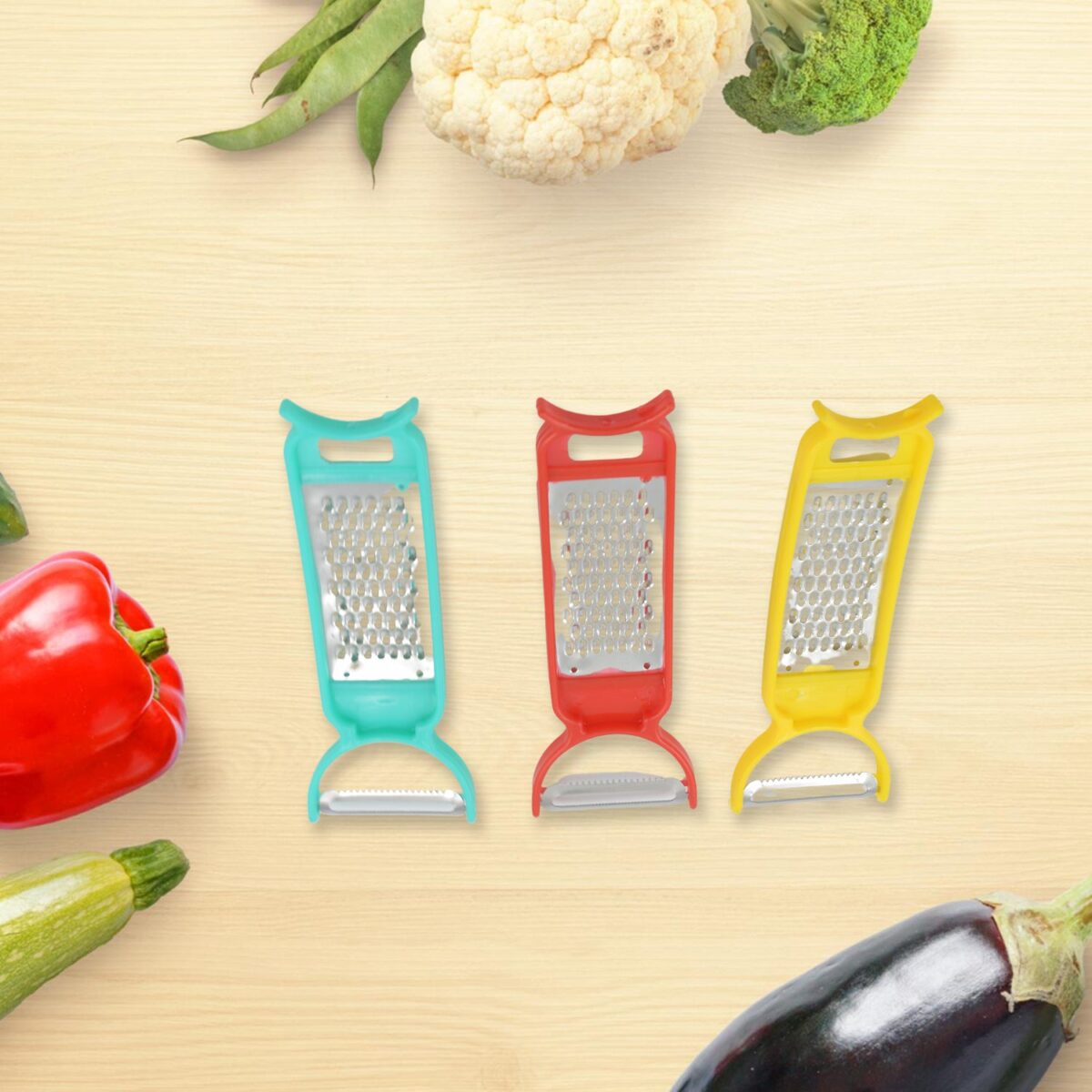 Kitchen 3 in 1 Multi Purpose Vegetable Peeler Grater Cutter for Food Preparation Kitchen 3 in 1 Multi Purpose Vegetable Peeler Grater Cutter for Food Preparation (12 Pc Set) - Image 6