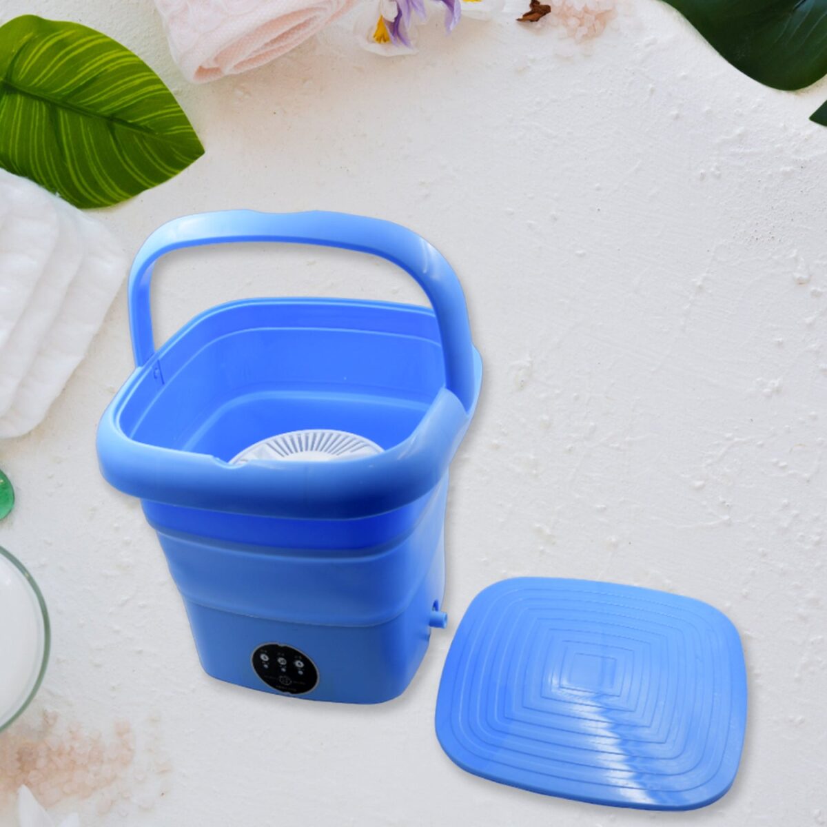 Mini Washing Machine Foldable Mini Washer with Drain Basket Portable Washing Machine Foldable for Laundry Travel Camping RV Baby Clothes - Image 1