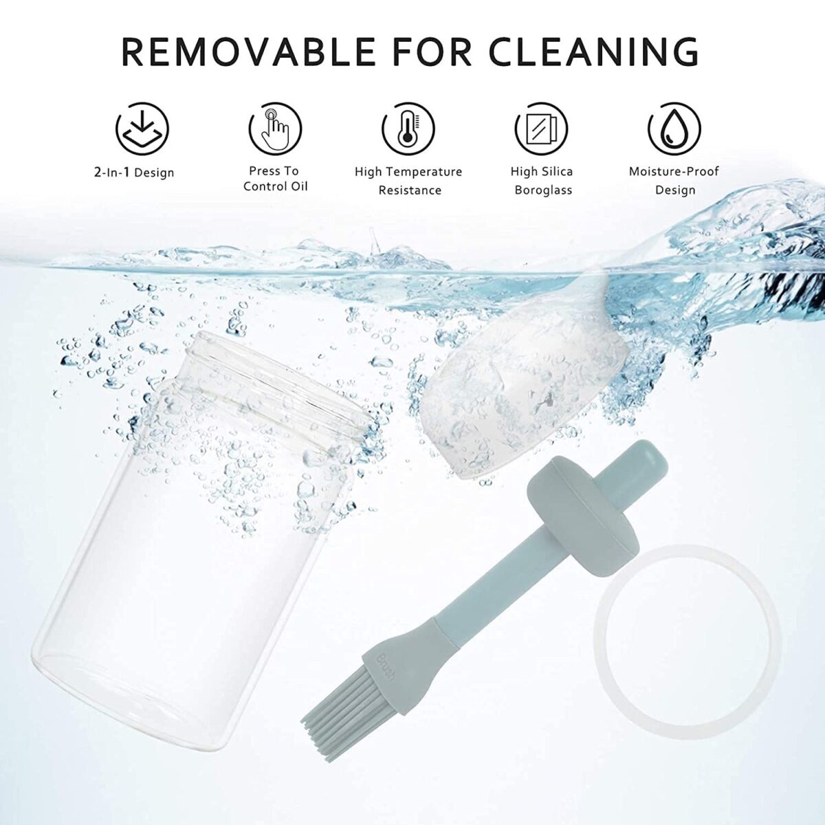 Oil Dispenser with Silicone Oil Brush (1 Pc / With Brush / 250 ML Approx) - Image 6