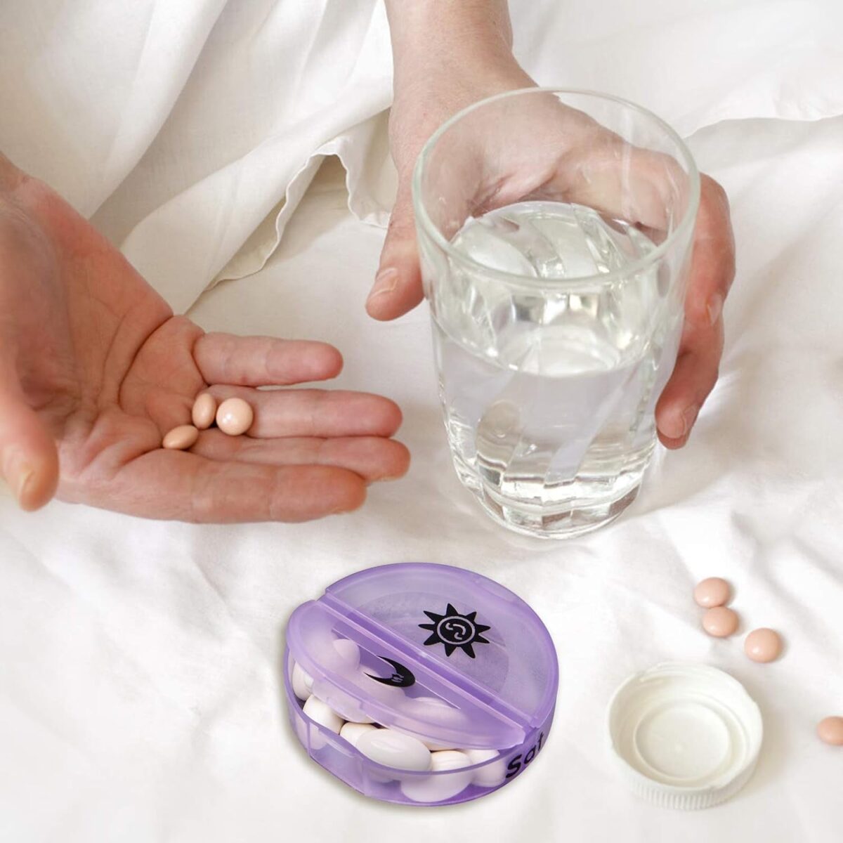 Weekly Pill Organizer 2 Times a Day Travel 7 Day Pill Box Twice a Day Daily Medicine Pill Case with Large Compartments - Image 5