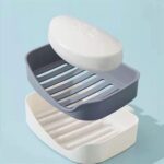 Plastic Soap Dish Holder for Bathroom Shower Wall Mounted Self Adhesive Soap Holder Saver Tray-Plastic Sponge Holder for Kitchen Storage Rack Soap Box, Bathroom (1 Pc) - Image 6