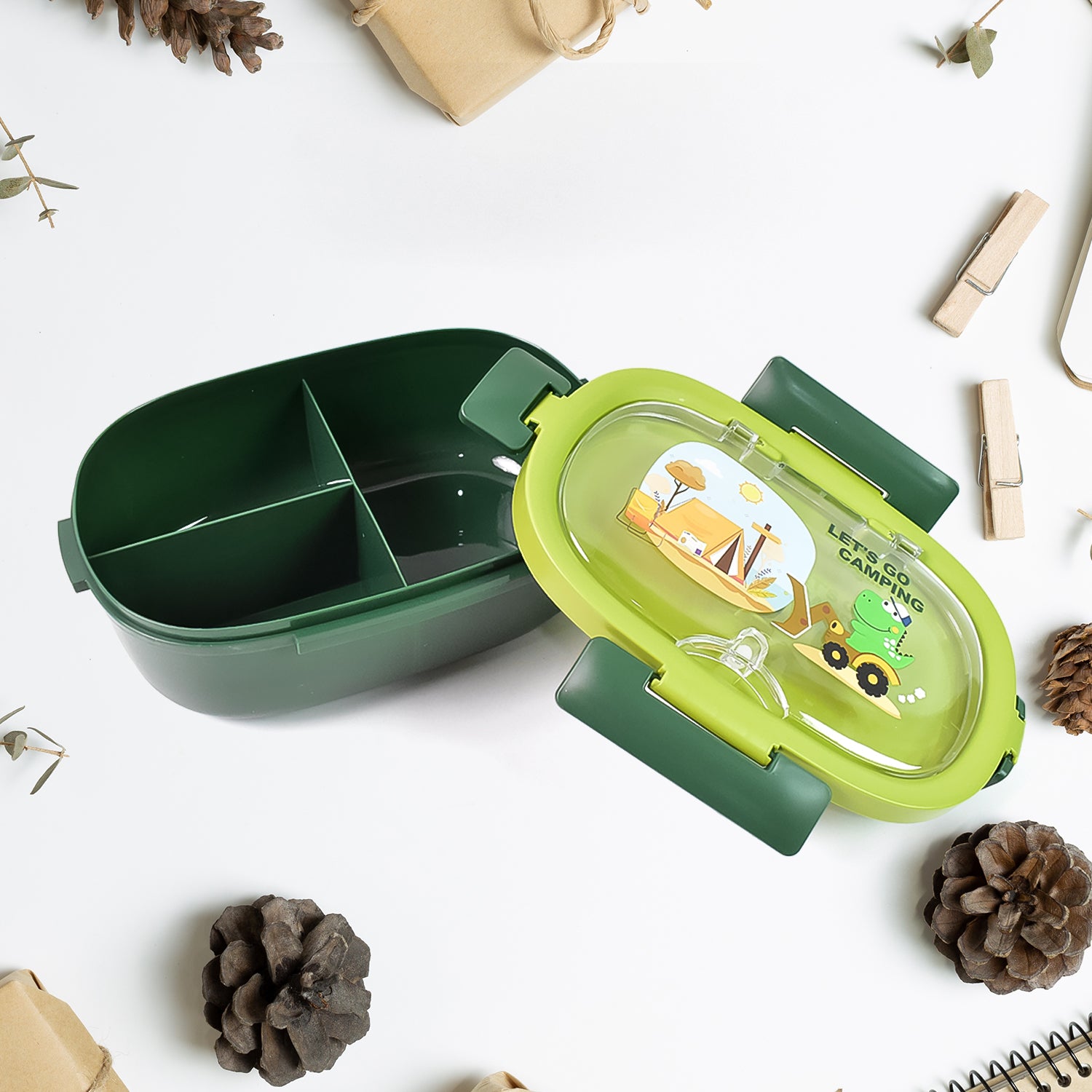04_b7b7fbd8-a539-4d31-8343-b311128c9c1c.jpg Plastic Lunch Box Leak Proof 3 Compartment with Bottle, Spoon and Fork (1 Set) - Image 4