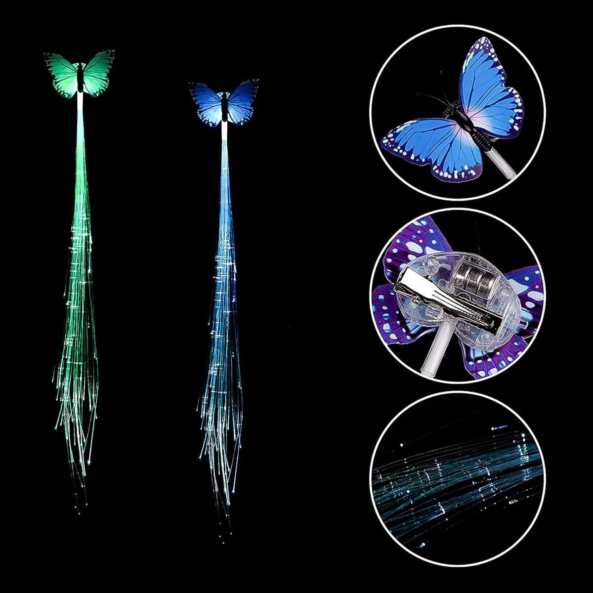 LED Butterfly Hair Braid Clip (Mix Color, 1 Pc) - Image 6