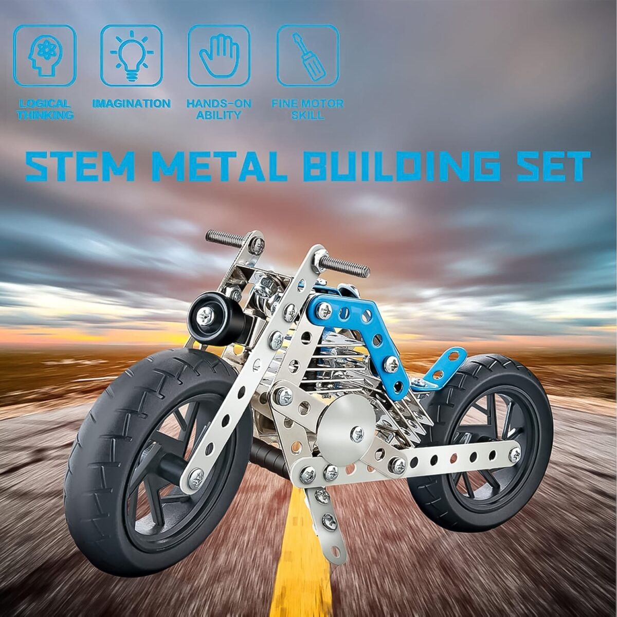 Metal Bike Creative Mechanical Construction Engineering Kit 140 Part of Bike Tool / 1 Set Ã£â‚¬â€˜ - Image 3