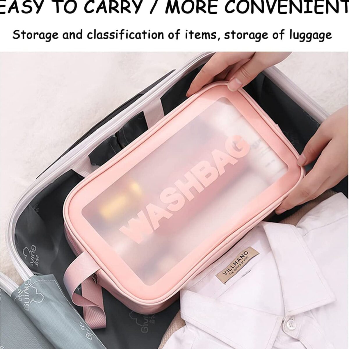 Cosmetic Pouch, Make up Bag for Home & Travel, Toiletry Bag for Cosmetics, Brushes, Accessories Set of 3 Small, Medium & Big - Wash Bag - Image 9