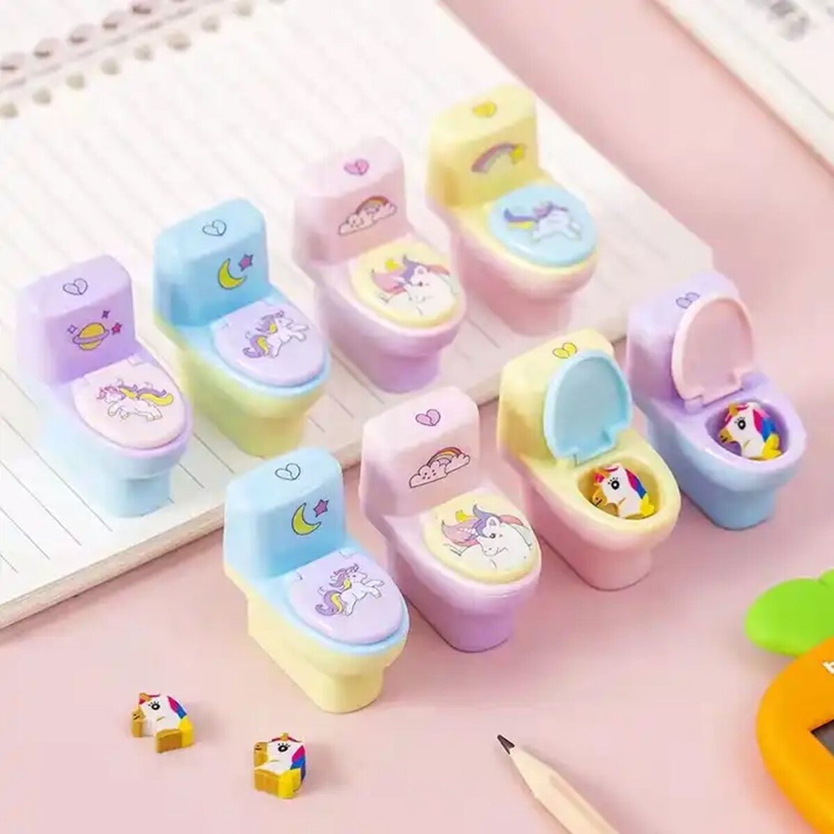 Fun & Functional! Toilet Sharpener with Eraser (2 Pc Set) - Image 5