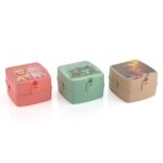 Double-Layer Square Lunch Box with  Spoon , 4 Compartment Tiffin & Push Lock , Plastic Tiffin Box for Travelling, School Kids & Office Exclusive, Home - Image 6