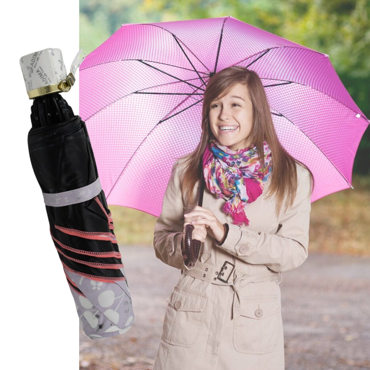 2 Fold Sun Protective Solid Foldable Outdoor Umbrella,Ã‚Â Portable Sun,Ã‚Â UV Protection LightweightÃ‚Â Rain Umbrella With Umbrella CaseÃ‚Â For Girls, Women, Men, Boys - Image 4