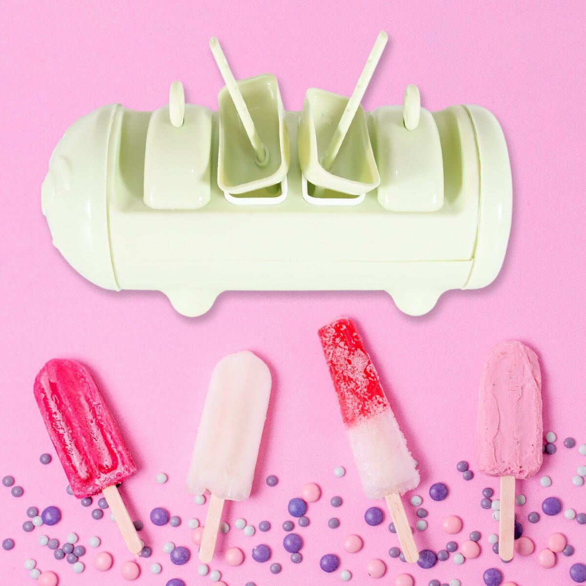 Cartoon Ice Candy Mold Ã¢â‚¬â€œ 4-Cup Multicolor Set (1 Pc) - Image 1