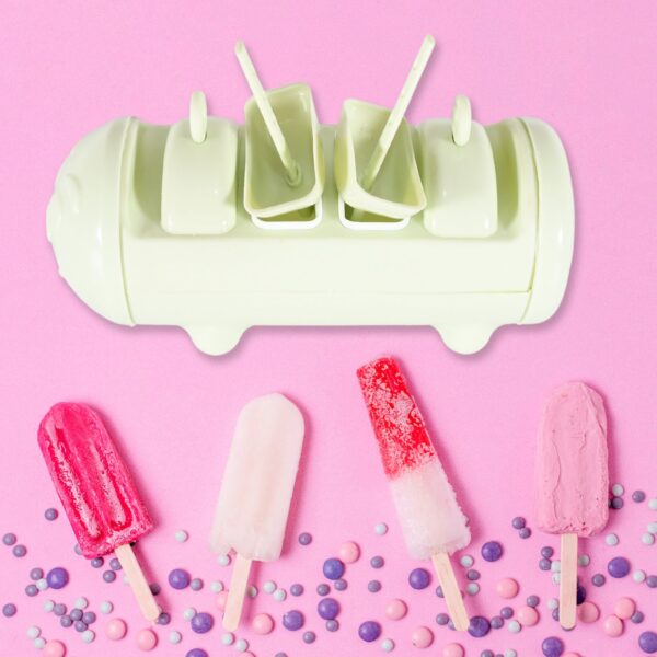 Cartoon Ice Candy Mold â€“ 4-Cup Multicolor Set (1 Pc)