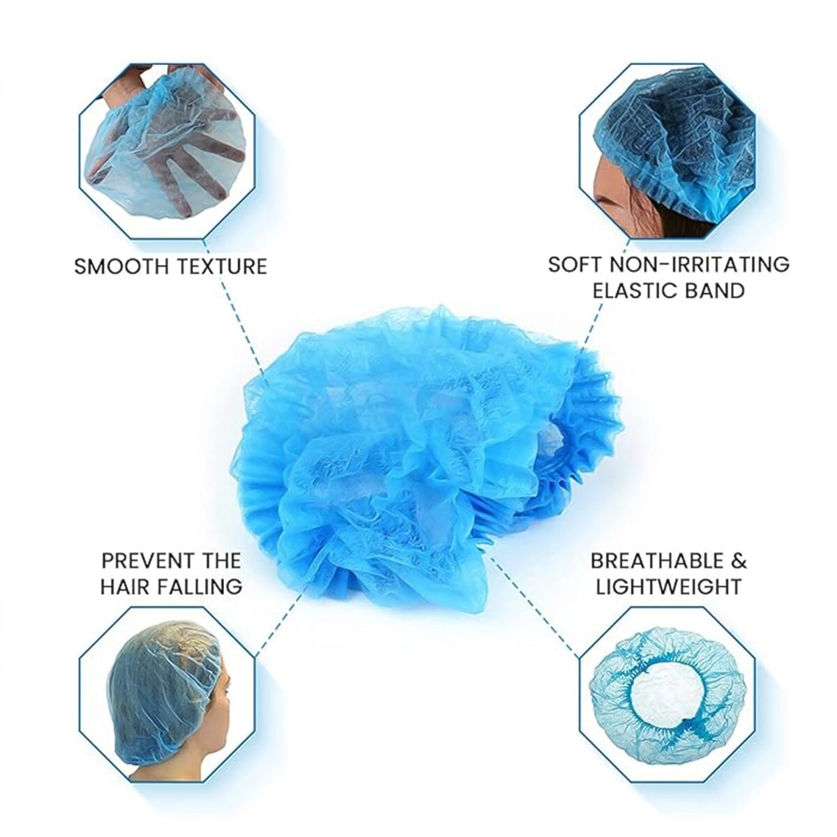 Shower Cap, Waterproof Disposable Shower Cap, 100 Pieces, Hair accessories - Image 6