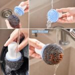 Dish Brush Multifunctional Palm Brush for Dish Kitchen Sink Pot Pan - Dish Scrub Brush Small Cleaning Brush Dish Scrubber Brush Cleaning Brushes for Household Use - Image 7