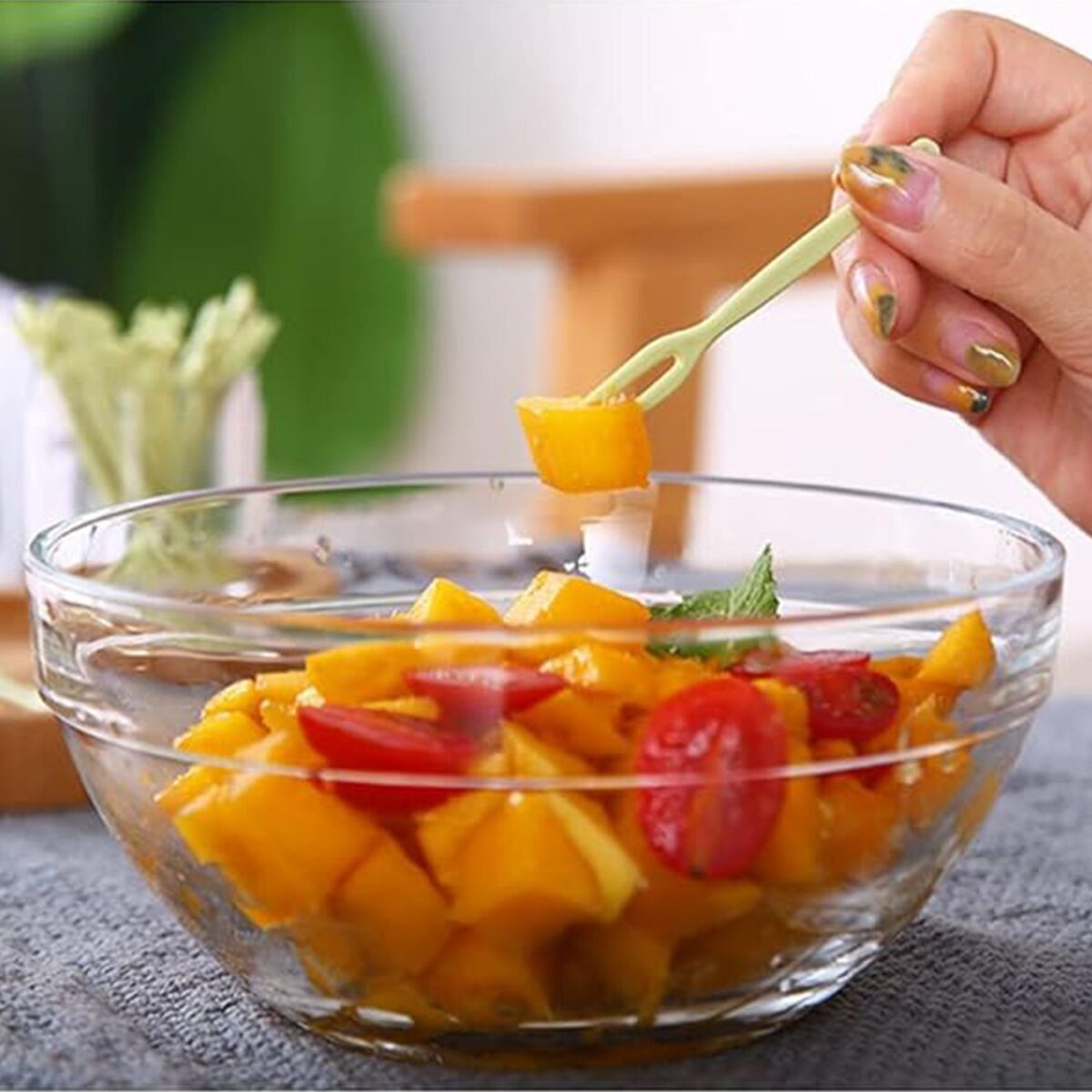 Plastic Fruit Forks Cake Dessert Forks Mini Forks (50 Pcs Set) - Image 7