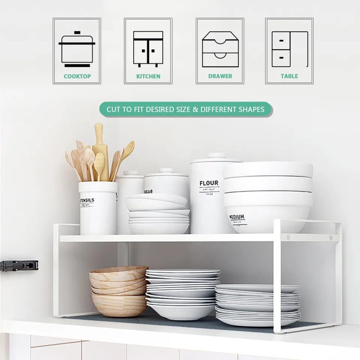 Multipurpose Anti-Slip Bathroom Kitchen Cabinet Drawer Shelf Mat Liner Sheets Roll, Fridge Mat, Table Mat Anti-Slip Super Strong Placement Mat for Fridge, Bathroom, Kitchen, Drawer, Shelf Liner (45cmx1.25m) - Image 6