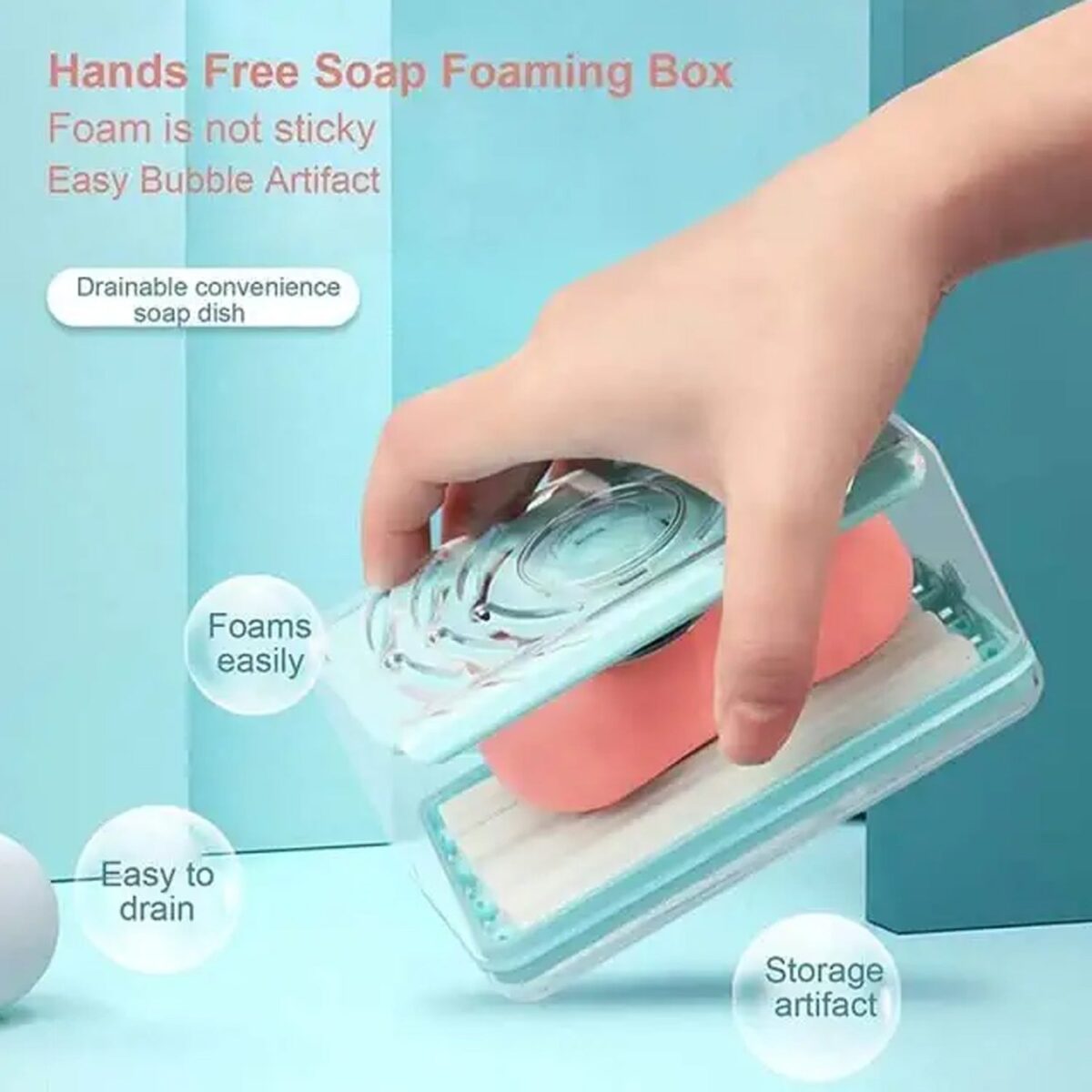 2-in-1 Portable Soap Dish & Dispenser Ã¢â‚¬â€œ Multifunctional Soap Holder with Roller & Drain Holes for Bathroom, Kitchen, Home Use (1 Pc) - Image 7