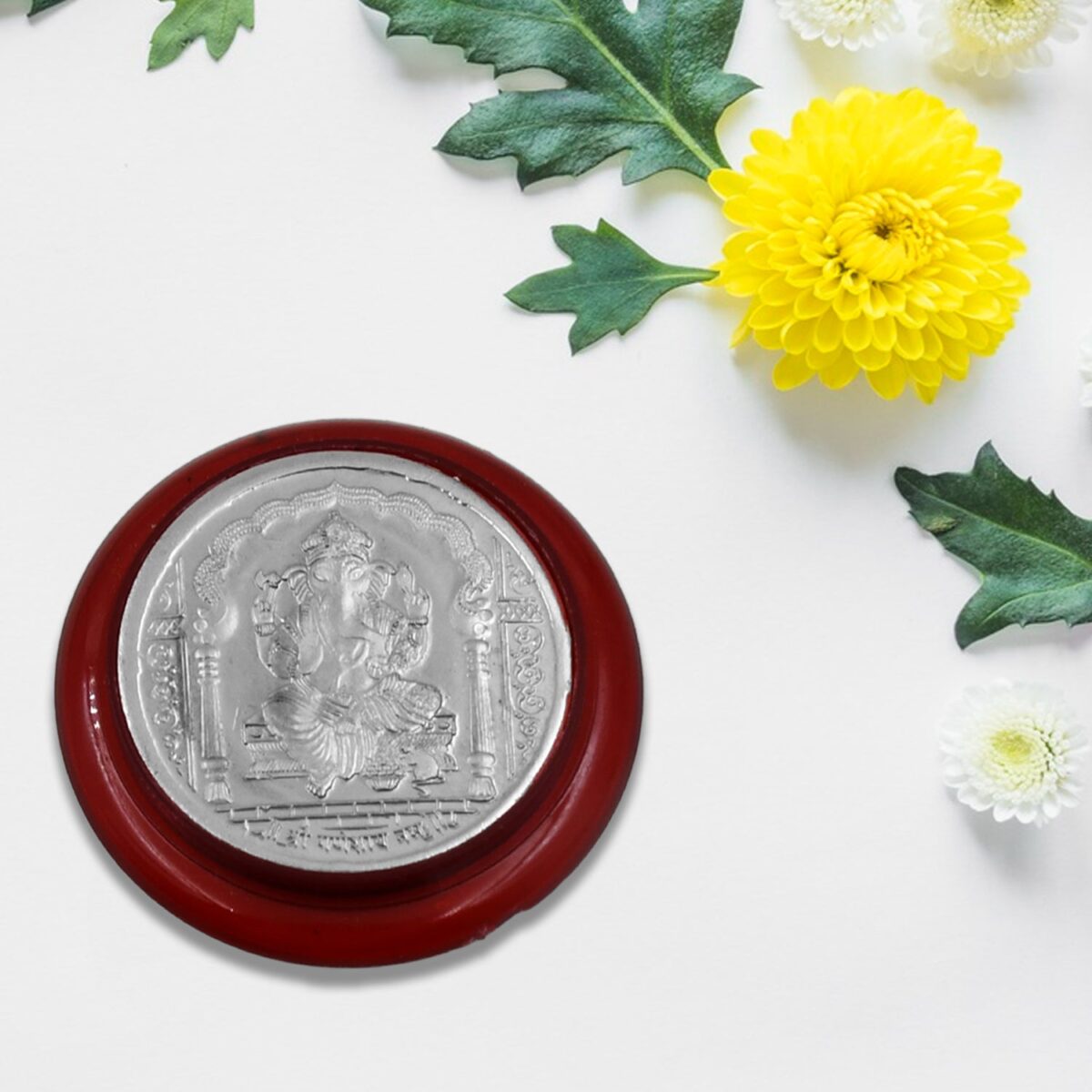 Ganesh Ji, Silver color Coin for Gift & Pooja | Silver Coin | Silver Coin / Diwali Gift (1 Pc / (Metal is not silver) - Image 4