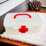 3-Compartment First Aid Box - Portable Medicine Storage with Detachable Tray & Transparent Lid - Image 6