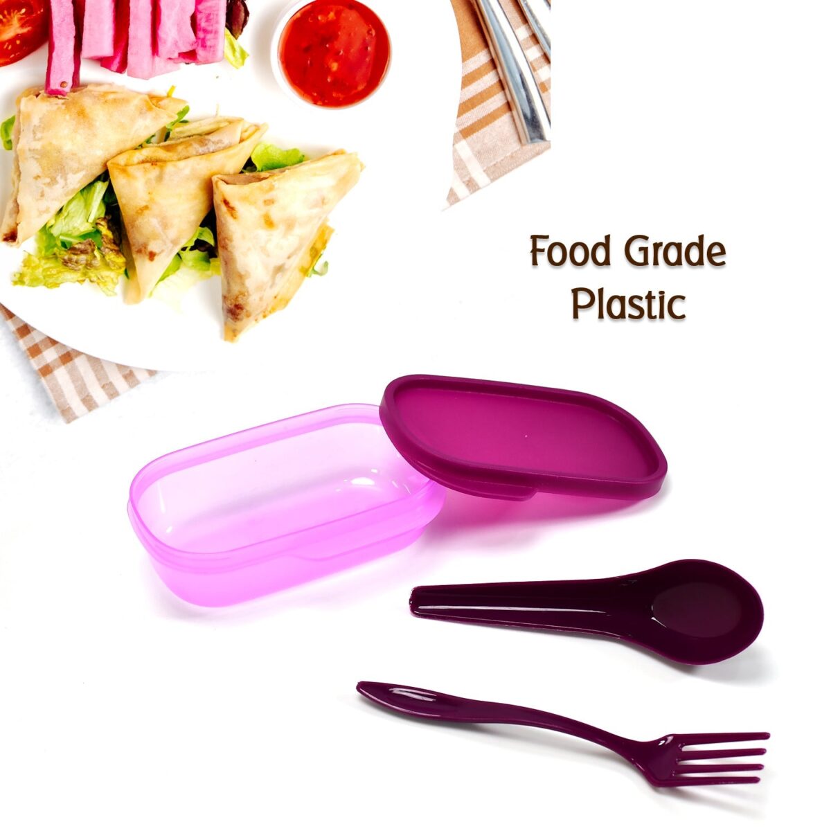 Unbreakable Leak-Proof BPA-Free Lunch Box with 2 Containers & Spoon - Image 5