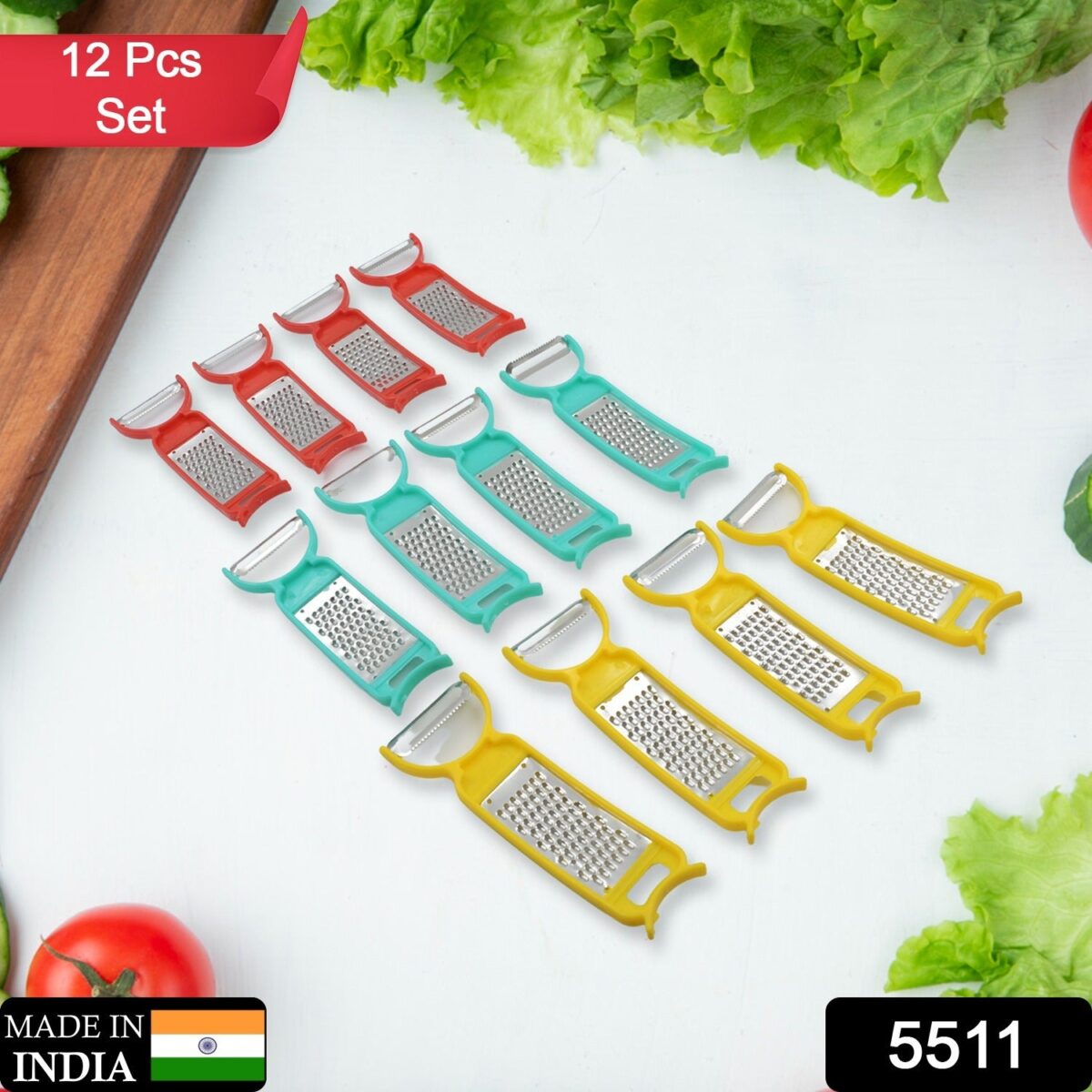Kitchen 3 in 1 Multi Purpose Vegetable Peeler Grater Cutter for Food Preparation Kitchen 3 in 1 Multi Purpose Vegetable Peeler Grater Cutter for Food Preparation (12 Pc Set) - Image 2
