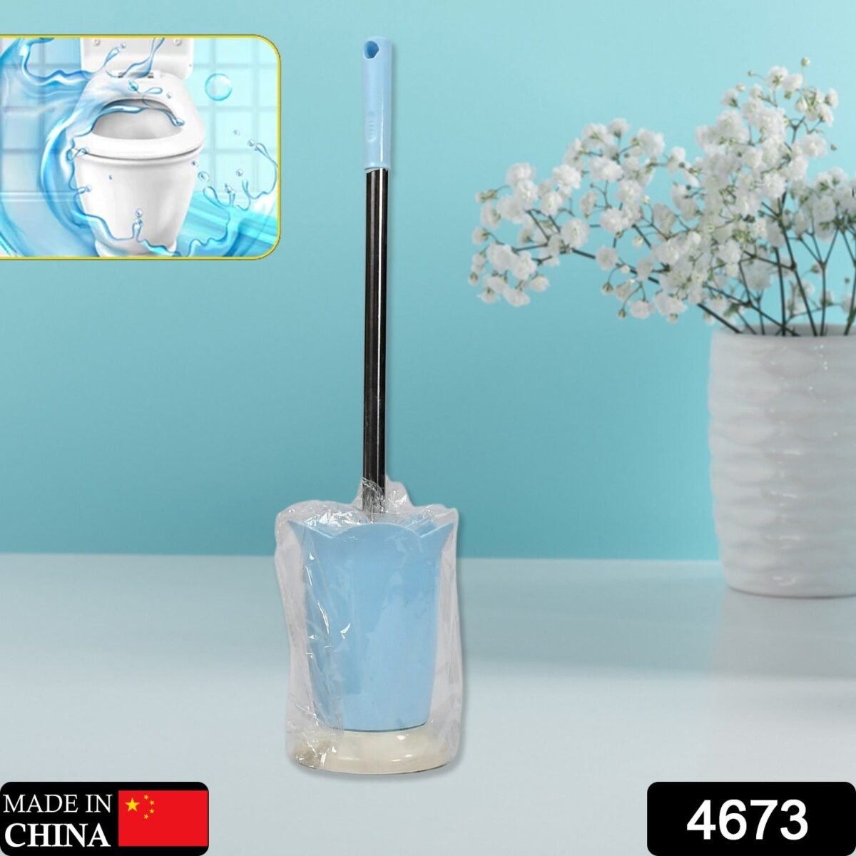 Premium Toilet Plastic Brush with Holder Stand Western and Indian Toilet Bathroom Cleaning - Image 2