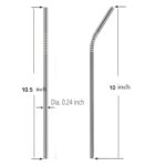 Set of 4 Stainless Steel Straws & Brush (2 Straight straws, 2 Bent straws, 1 Brush) - Image 7