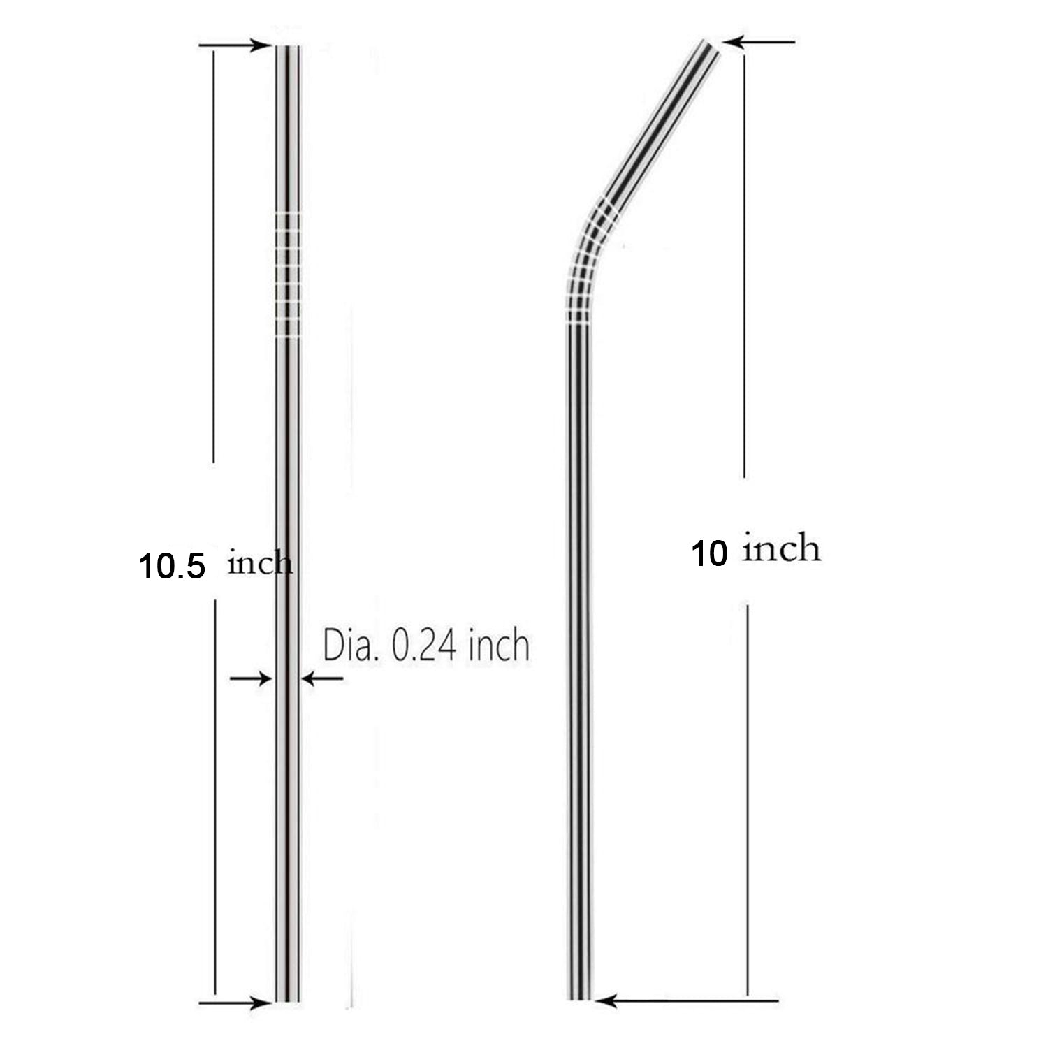 0579.jpg Set of 4 Stainless Steel Straws & Brush (2 Straight straws, 2 Bent straws, 1 Brush) - Image 7