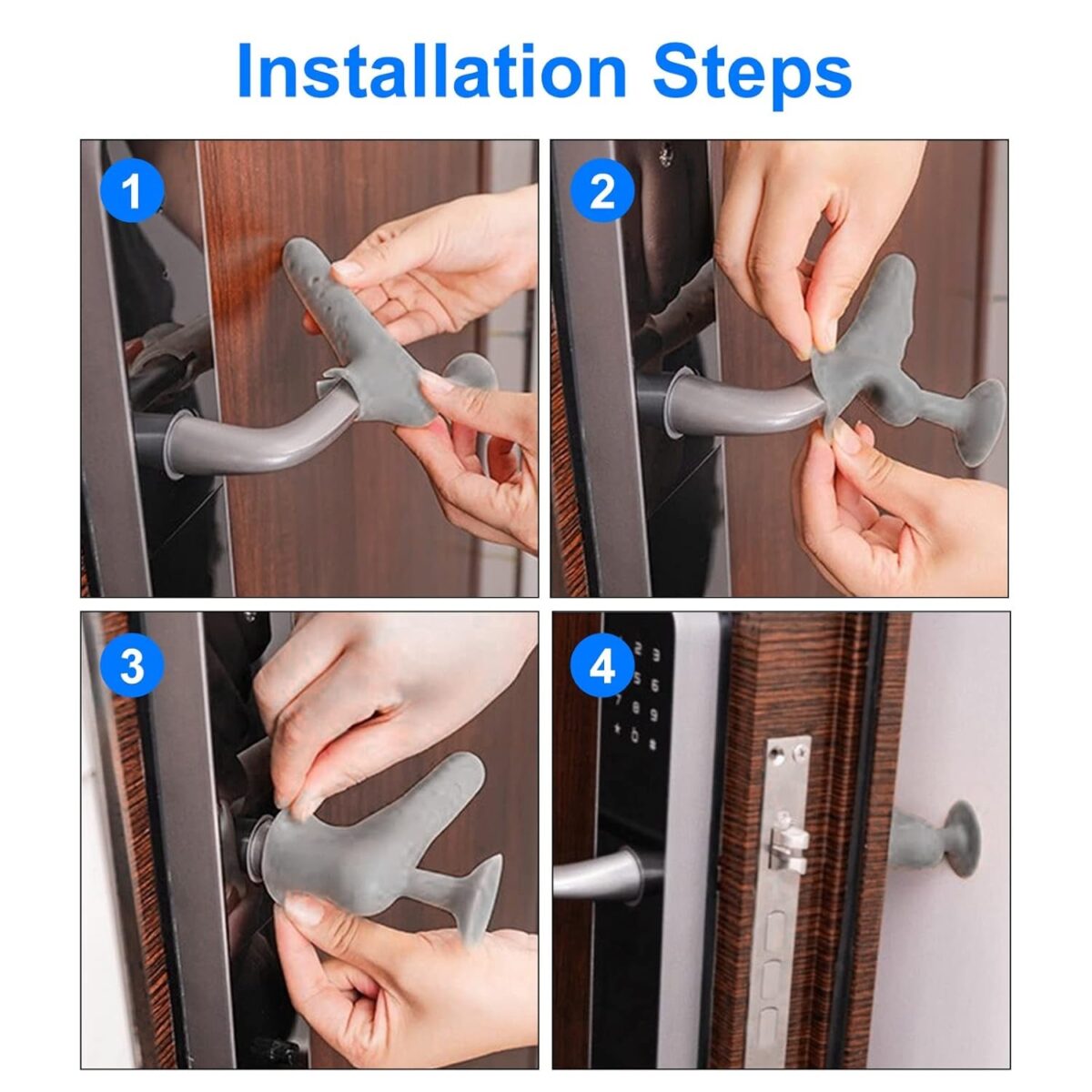 Silicone Door Handle Cover with Suction Cup (1 Pc / Mix Color) - Image 7