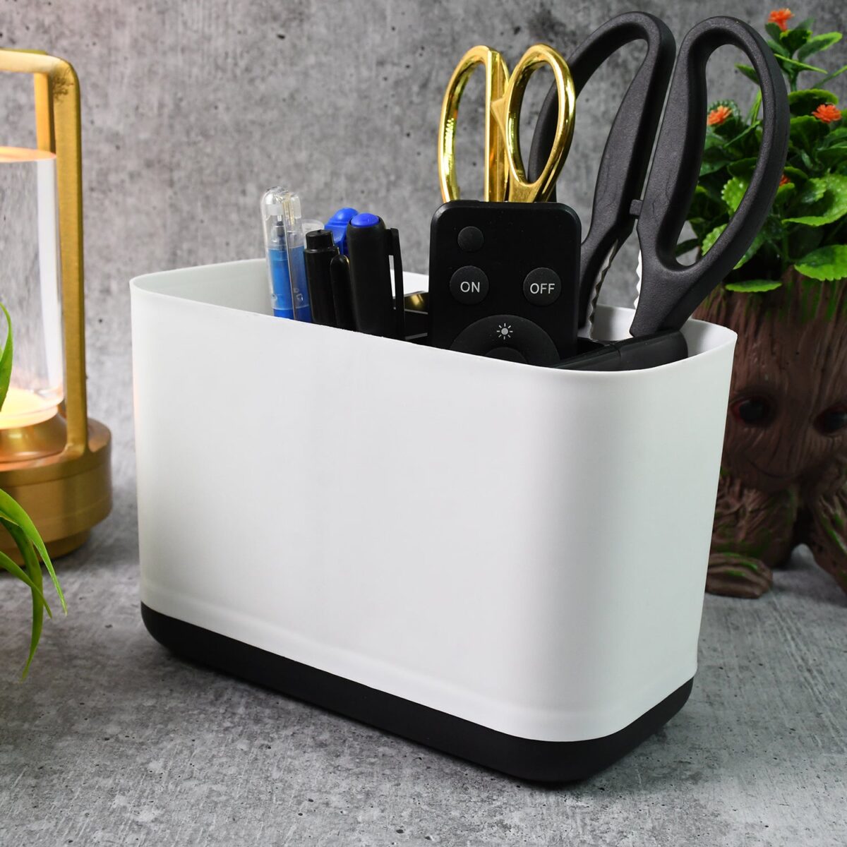 6 Compartment Multi Purpose Organizer Toothbrush Holder Stand Plastic Caddy (1 Pc) - Image 7