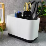 6 Compartment Multi Purpose Organizer Toothbrush Holder Stand Plastic Caddy (1 Pc) - Image 7