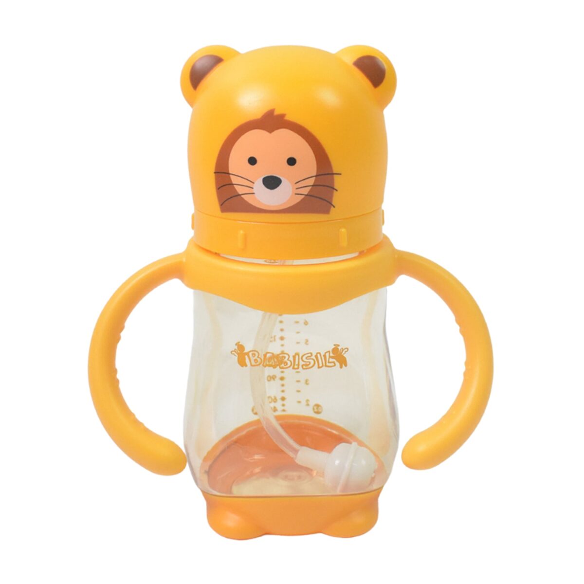 Baby Feeding Bottle with Handles & Straw (Mix Design, Size & Color / 1 Pc) - Image 5