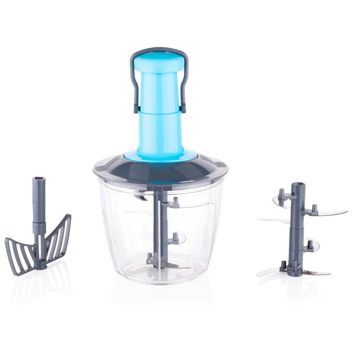 6 Blades Manual Hand-Press Vegetable Chopper (1100 ML / Mix Color) - Image 6