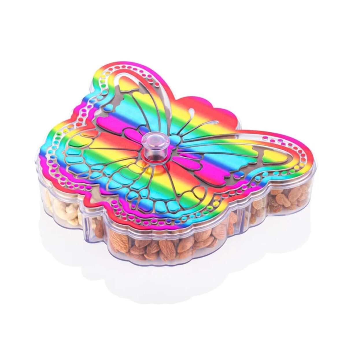 Butterfly Shape 4 Compartment Multipurpose Box | Dry Fruit Box (1 Pc) - Image 5