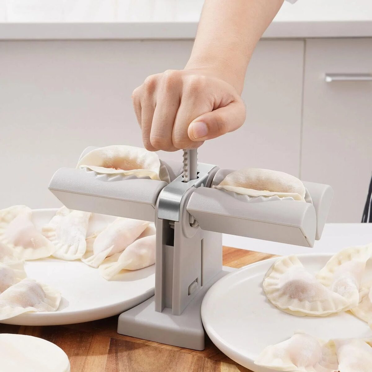 Double-Head Dumpling Maker Mold Ã¢â‚¬â€œ Press Two Dumplings at Once (Brown Box) - Image 4