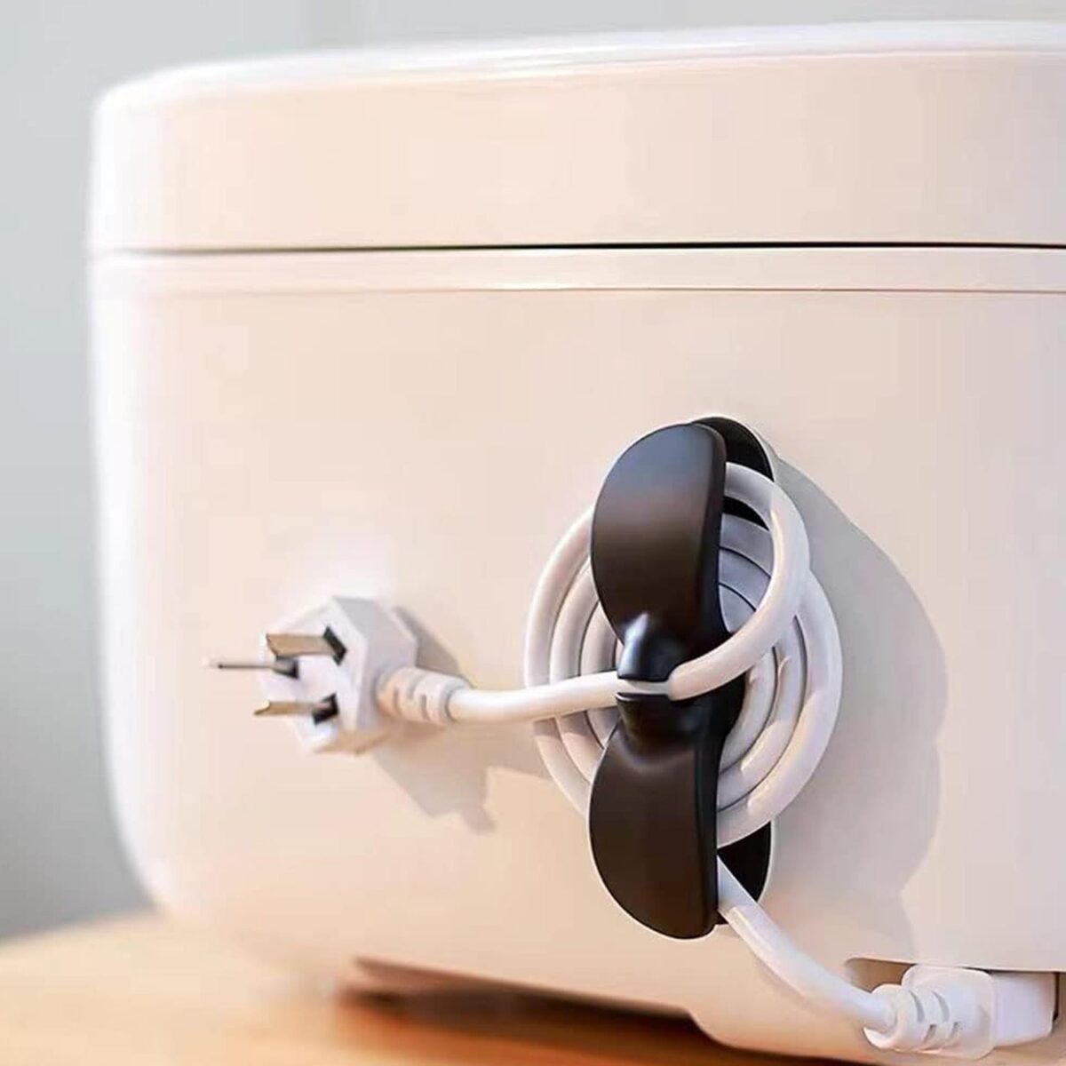 Power Plug Holder Organizer for Appliances Tidy Cord Winder Cable Organizer Self Adhesive Wire Wrap Holder for Coffee Maker Pressure Etc (1 Pc / 8x3 Cm / Small) - Image 1