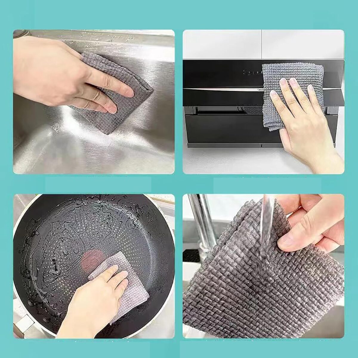 Durable Microfiber Kitchen Scrub Cloth Ã¢â‚¬â€œ Wear-Resistant & Multipurpose Cleaning Cloth (20Ãƒâ€”22cm, 1 Pc) - Image 7