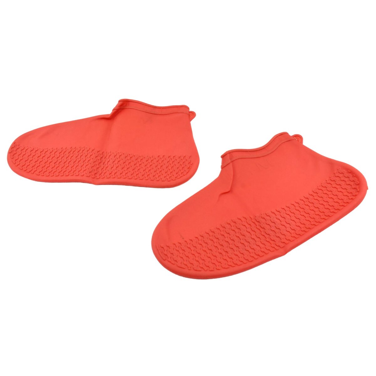 Non-Slip Silicone Rain Reusable Anti skid Waterproof Fordable Boot Shoe Cover (Medium Size / 1 Pair / Red) - Image 1