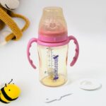 Plastic Baby Feeding Bottle with Handles & Straw (220 ML / 1 Pc) - Image 3
