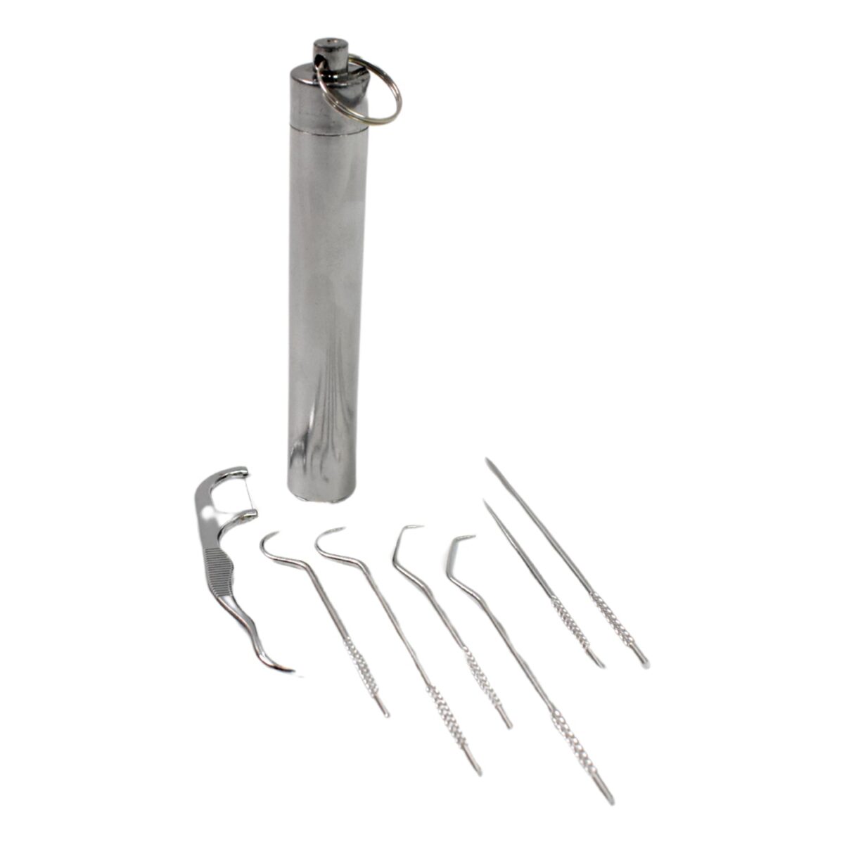 7 IN 1 STAINLESS STEEL TOOTHPICK FLOSSIER SET (1 SET / With Case) - Image 5