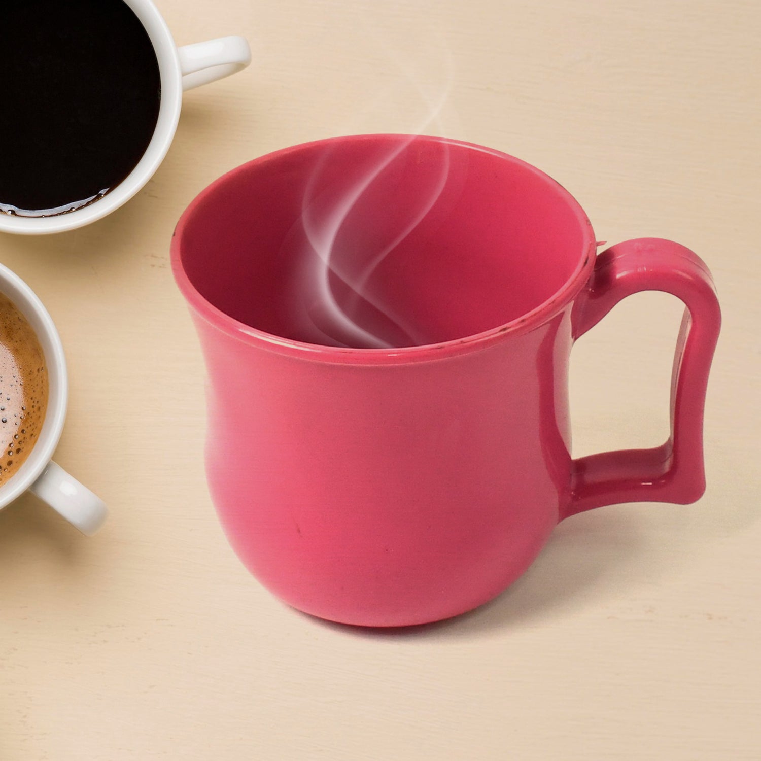 05_28aa3fc1-d5ff-42a1-b559-e375caf44174.jpg Premium Plastic Coffee / Tea Cups / Mug with Handle (1 Pc / Loose / Mix Color) - Image 3
