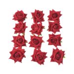 Flower Rose Hair Pin / Clip Velvet Flower Design (12 pcs Set / Red Color Only), Hair accessories - Image 6