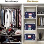 Foldable Steel Frame Clothes Living Storage Organizer Handled Bag - Image 7