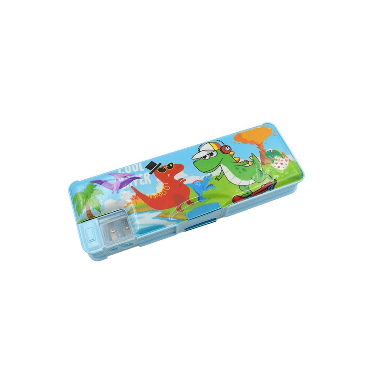 Plastic Multipurpose Compass Box â€“ Double Deck Pencil Case with 2 Compartments & Cartoon Organizer (1 Pc, Mix Design) - Image 9