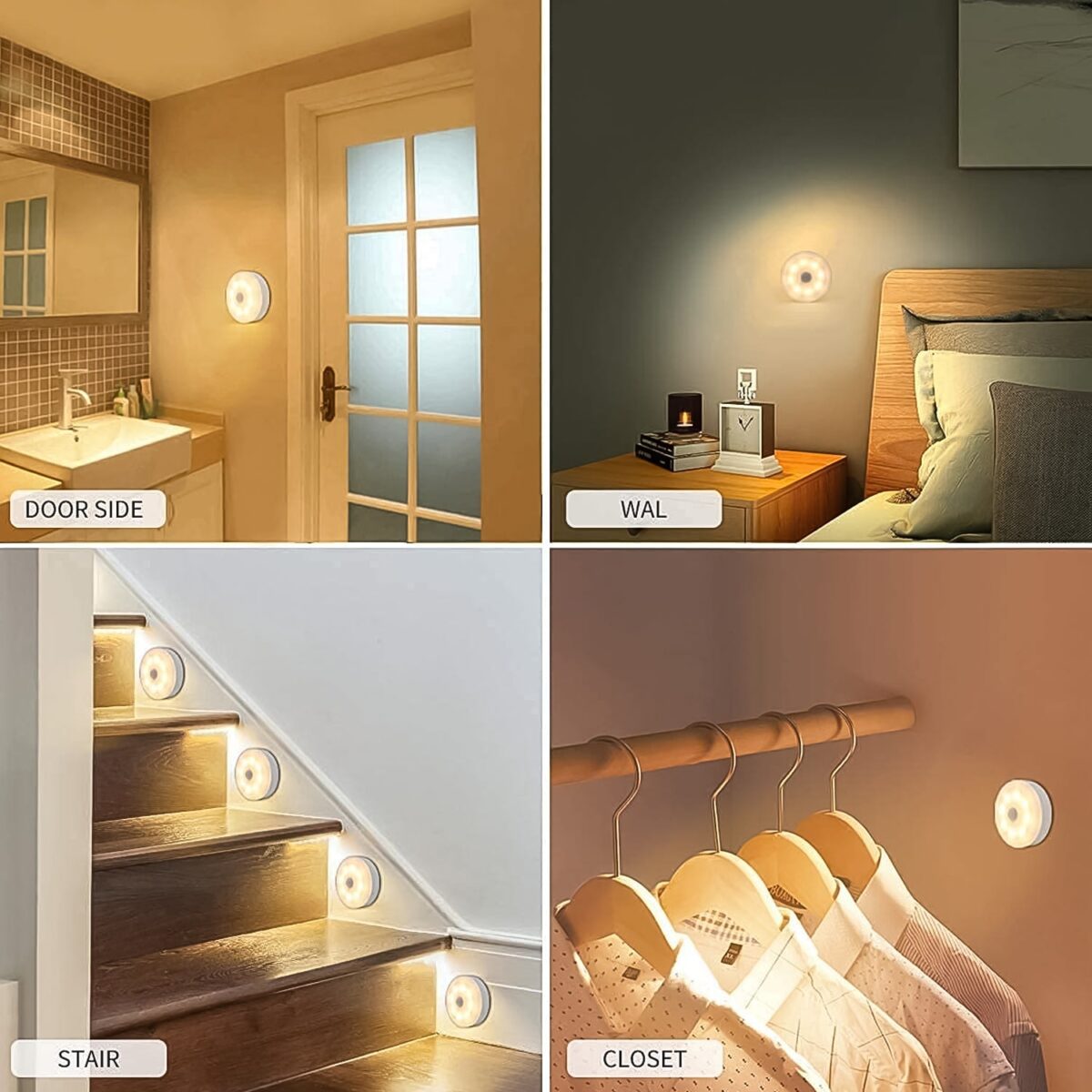 8 LED Night Lights With USB Charging & Double-Sided Adhesive PadsÃ‚Â (1 Pc) - Image 4