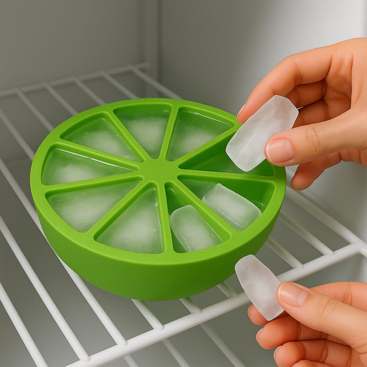 Lemon Shape Flexible Silicone Ice Cube Tray Ã¢â‚¬â€œ 8-Slot Round Ice Mold (1 Pc) - Image 1